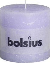 4 stuks Bolsius Rustiek stomp 100x100mm lila