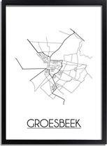 DesignClaud Groesbeek Plattegrond poster A3 + Fotolijst zwart