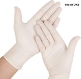 Handschoenen - Latex - Wegwerp - Wit - Maat L - Poedervrij - 100 stuks