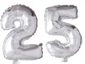Folieballon 25 jaar zilver 86cm