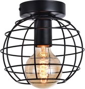 Plafondlamp - Zwart - Metaal - Inclusief lichtbron