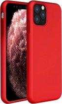 Silicone case geschikt voor Apple iPhone 11 Pro - rood met Privacy Glas