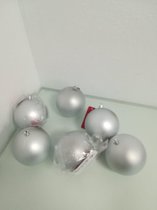 Kerstballen grijs - 6 stuks