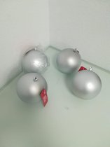 Kerstballen grijs - 4 stuks