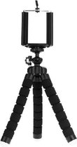 Mini statief - tripod - driepoot - flexibel statief - met houder voor fotocamera - smartphone - iPhone - Zwart - Mangry