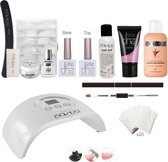 Polygel - uitgebreid starterspakket met UV/LED lamp - Polyacrylgel - starterset met dual form - acrylgel - dual form polyacryl