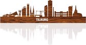 Skyline Tilburg Palissander hout  - 100 cm - Woondecoratie design - Wanddecoratie met LED verlichting