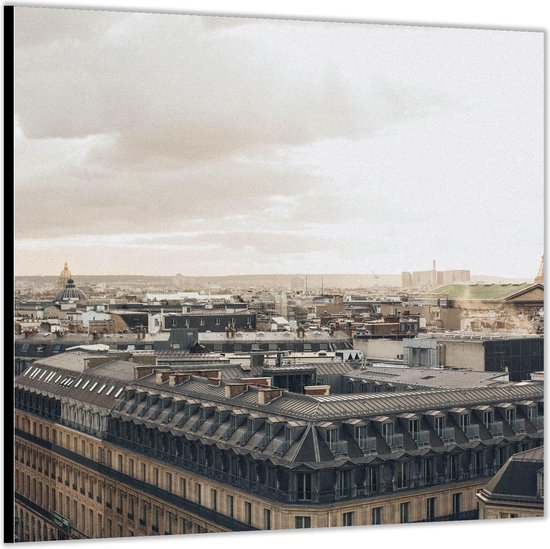 Dibond –Eiffeltoren - Parijs  -50x50 Foto op Aluminium (Wanddecoratie van metaal)