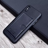 Puloka Card Bag Series + Standaard Genuine Leather iPhone 6/6s Plus ZWART