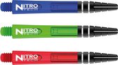 RED DRAGON - Nitrotech Selectiepakket 2 - Groen, Blauw en Rood Medium Dartschachten - 3 sets per pakket (9 dartvluchten in totaal)