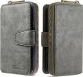 Voor iPhone 11 afneembare multifunctionele horizontale flip lederen tas met kaartsleuven en rits portemonnee en fotolijst (grijs)