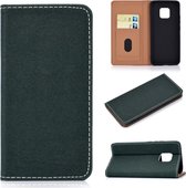 Voor Huawei Mate 20 Pro effen kleur mat magnetische horizontale flip lederen tas met kaartsleuven en houder (groen)