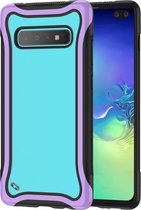 Voor Galaxy S10 + Blade-serie Transparant acryl Beschermhoes (paars)