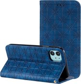 Voor iPhone 11 Pro Lucky Flowers reliÃ«fpatroon Magnetische horizontale flip lederen tas met houder en kaartsleuven (donkerblauw)