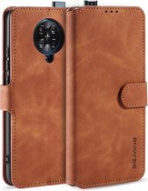 Voor Xiaomi Redmi K30 Pro DG.MING Retro Oil Side Horizontal Flip Case met houder & kaartsleuven & portemonnee (bruin)