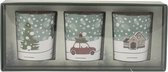 Gusta Giftset 3 kaarsen - Driving home - kerstcadeau