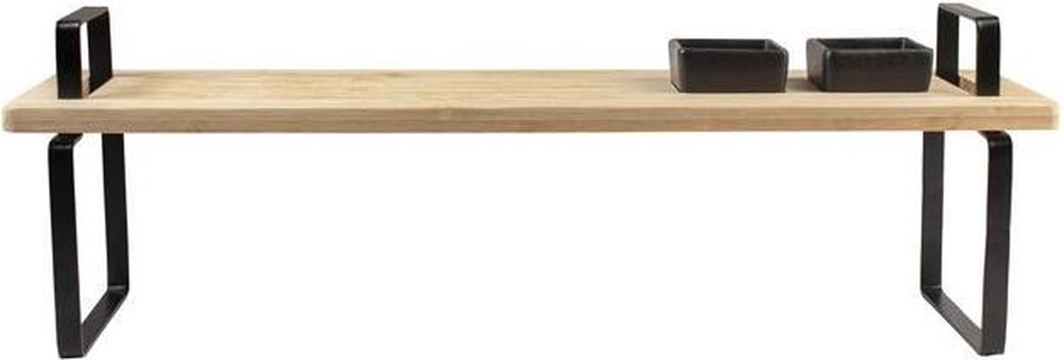 Gusta borrelplank hout met handvaten 57x16cm