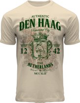 Fox Originals Authentic Den Haag T-shirt Heren & Dames Katoen Off white Maat XL
