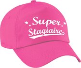 Super stagiaire cadeau pet / baseball cap roze voor dames - bedankt kado voor een stagiaire