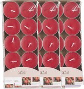 30x Geurtheelichtjes aardbei/rood 3,5 branduren - Geurkaarsen aardbeiengeur - Waxinelichtjes
