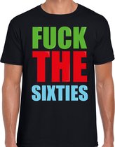 Fuck the sixties fun t-shirt zwart heren S