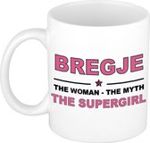 Bregje The woman, The myth the supergirl cadeau koffie mok / thee beker 300 ml