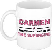 Carmen The woman, The myth the supergirl cadeau koffie mok / thee beker 300 ml