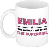 Emilia The woman, The myth the supergirl cadeau koffie mok / thee beker 300 ml