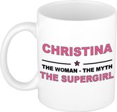 Christina The woman, The myth the supergirl cadeau koffie mok / thee beker 300 ml