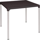 Bolero vierkante zwarte tafel met aluminium poten | 75x75 cm