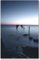 MN Collections - Schilderij - Seascape Photography. - Zwart En Wit - 105 X 70 Cm