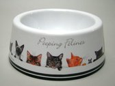 Poezen voerbak van melamine, peeping felines