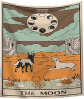 The Moon XVIII (Dogs) Wandkleed - Tarot Kaarten - Wanddecoratie Tarotkaart - 70x95CM