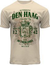 Fox Originals Authentic Den Haag T-shirt Heren & Dames Katoen Off white Maat M
