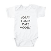 Baby rompertje Sorry, i only date models | Korte mouw 62/68 wit