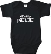 Rompertjes baby met tekst - Klein hulp pietje - Romper zwart - Maat 62/68