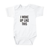 Rompertjes baby met tekst - I woke up like this - Romper wit - Maat 74/80