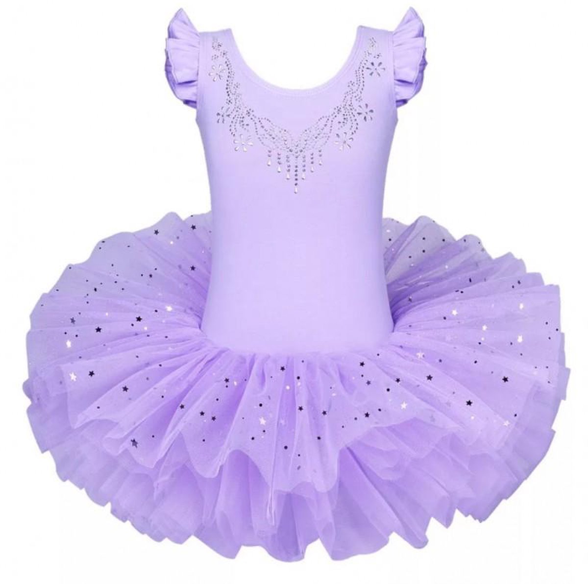 Balletpakje Ballerina + Tutu - lila - Ballet - maat 104-110 prinsessen tutu verkleed jurk meisje