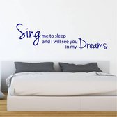 Muursticker Sing Me To Sleep - Donkerblauw - 80 x 21 cm - slaapkamer engelse teksten