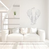 Muursticker Olifant In Bomen -  Zilver -  90 x 110 cm  -  woonkamer  alle - Muursticker4Sale