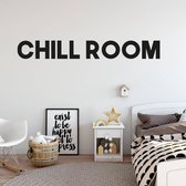 Muursticker Chill Room - Zwart - 80 x 10 cm - woonkamer engelse teksten