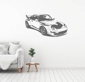 Muursticker Sportwagen 2 -  Donkergrijs -  80 x 43 cm  -  slaapkamer  woonkamer  baby en kinderkamer  alle - Muursticker4Sale