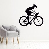Sticker Muursticker Cycliste - Marron clair - 100 x 89 cm - Salon bébé et chambre d'enfant - Sticker mural