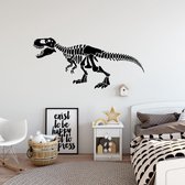 Muursticker Dinosaurus Skelet -  Geel -  80 x 37 cm  -    baby en kinderkamer  dieren - Muursticker4Sale