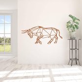 Muursticker Origami Stier - Bruin - 120 x 52 cm - slaapkamer woonkamer origami alle