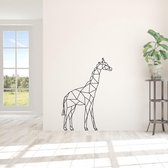 Muursticker Giraffe - Zwart - 120 x 83 cm - baby en kinderkamer - muursticker dieren alle muurstickers slaapkamer woonkamer origami