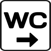 Bewegwijzering Sticker WC Met Pijl (Ontwerp Zelf) - Default - - alle muurstickers zakelijk - bewegwijzering