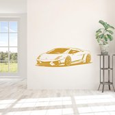 Muursticker Sportcar -  Goud -  120 x 41 cm  -  alle muurstickers  woonkamer  baby en kinderkamer - Muursticker4Sale