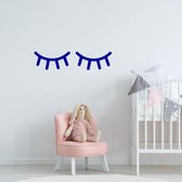 Muursticker Wimpers - Donkerblauw - 60 x 14 cm - baby en kinderkamer