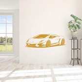 Muursticker Sportcar -  Goud -  80 x 27 cm  -  alle muurstickers  woonkamer  baby en kinderkamer - Muursticker4Sale